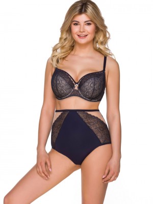 Бикини с висока талия в тъмносин цвят 2231