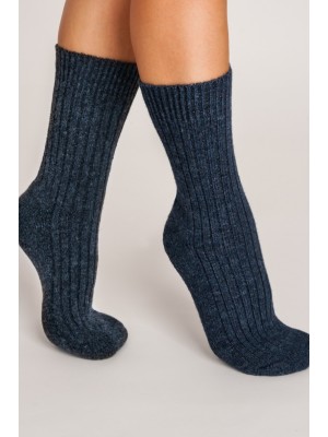 Вълнени дамски чорапи в тъмносин цвят SW001