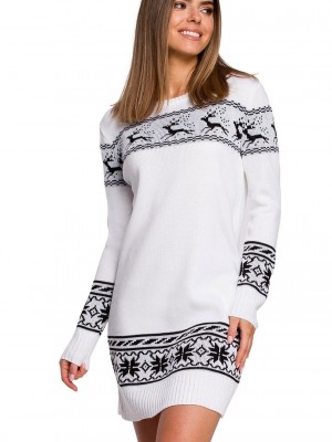 Коледна рокля в бяло MOE MXS02 