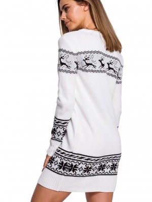 Коледна рокля в бяло MOE MXS02 