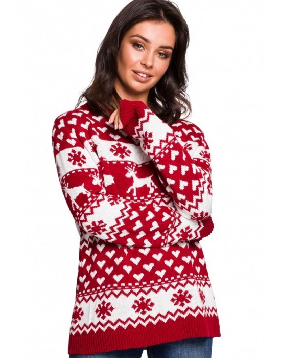 Дамски пуловер с коледни мотиви BK039 Model 1, MOE, Блузи / Топове - Complex.bg