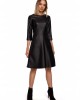 Дамска кожена рокля в черен цвят M541, MOE, Миди рокли - Complex.bg