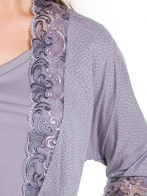 Микрофибърен халат в сив цвят STELLA 05090