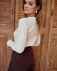 Рипсена дамска блуза с дълъг ръкав в светлобежов цвят 221035, FASARDI, Блузи / Топове - Complex.bg