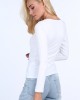 Дамска блуза с дълги ръкави в бял цвят 0435, FASARDI, Блузи / Топове - Complex.bg