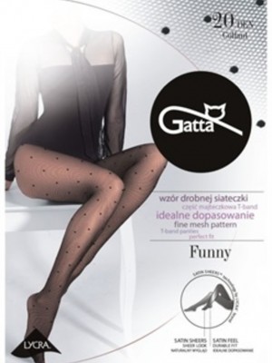 Чорапогащи на точки в черен цвят FUNNY - 05