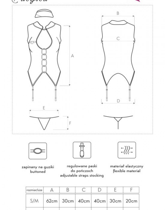 Секси костюм на стюардеса Pacifica, LivCo Corsetti Fashion, Бельо - Complex.bg