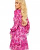 Ефирна рокля с дълги ръкави в розов цвят 410-3, Numoco, Къси рокли - Complex.bg