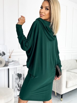 Спортна рокля с качулка в зелен цвят 400-1
