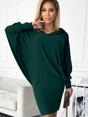 Спортна рокля с качулка в зелен цвят 400-1