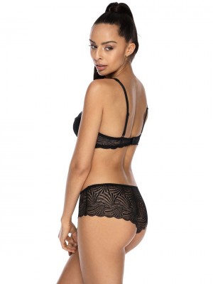 Сутиен с полуподплатени чашки в черен цвят LOU M-3343/22 