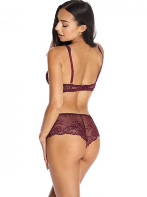 Сутиен с полуподплатени чашки в цвят бордо CORA M-3344/22 