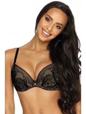 Сутиен с повдигащ ефект в черно и бежово MEDISON M-3201/11