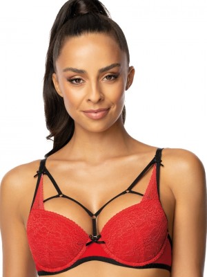 Сутиен с повдигащ ефект в червен цвят LOREN M-3636/11