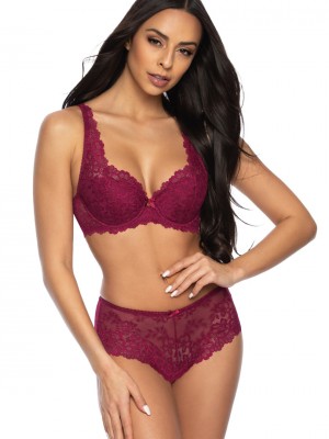 Сутиен с полуподплатени чашки в цвят бордо CARMELA M-053/22