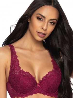 Сутиен с полуподплатени чашки в цвят бордо CARMELA M-053/22