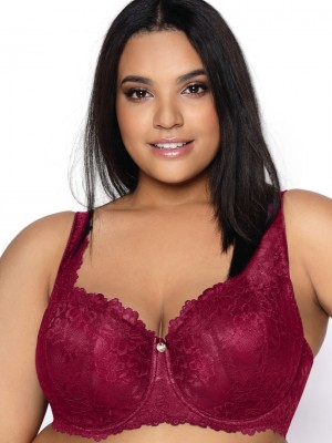 Макси сутиен с полуподплатени чашки в цвят бордо CARMELA M-053/22