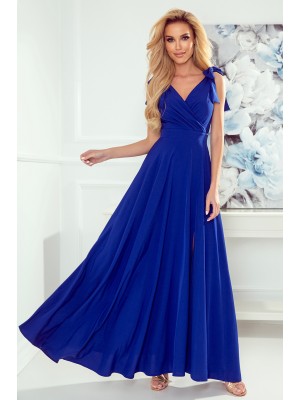 Елегантна дълга рокля в син цвят 405-2