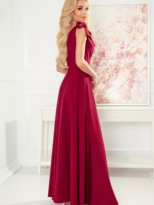 Елегантна дълга рокля в цвят бордо 405-1