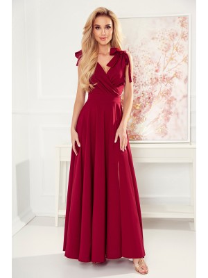 Елегантна дълга рокля в цвят бордо 405-1