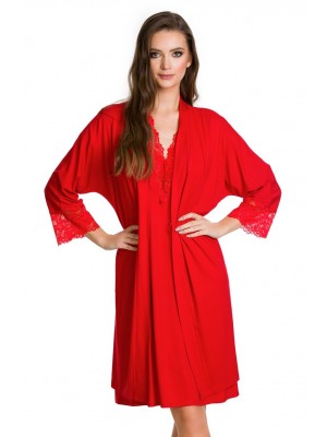 Дамски халат в червен цвят ETNA 12014 