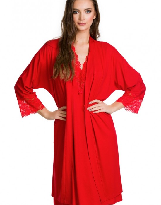 Дамски халат в червен цвят ETNA 12014, MEDIOLANO, Халати - Complex.bg
