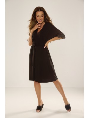 Дамски халат в черен цвят 643 NOELA 