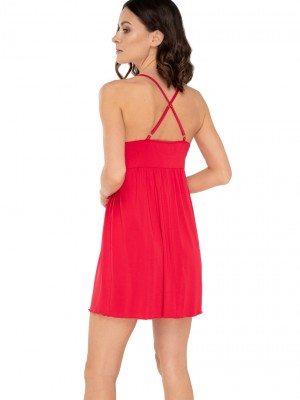 Нощница с тънки презрамки в червен цвят RITA Нощница с тънки презрамки в червен цвят RITA