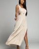 Елегантна дълга рокля в бежов цвят 35490, FASARDI, Дрехи - Complex.bg