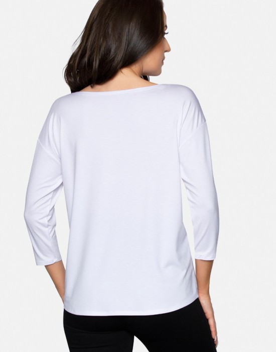 Дамска блуза с 3/4 ръкав в бял цвят CAMILLE, Babell, Блузи / Топове - Complex.bg