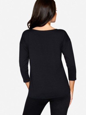 Дамска блуза с 3/4 ръкав в тъмносин цвят CAMILLE