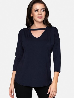 Дамска блуза с 3/4 ръкав в тъмносин цвят ALEXA 