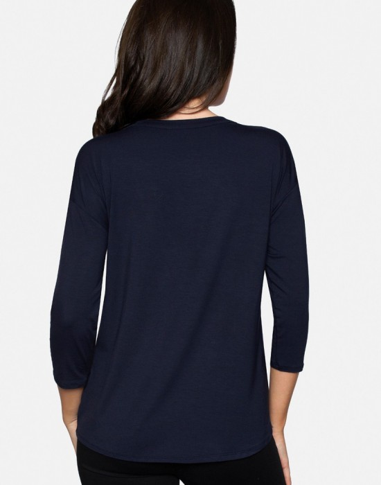 Дамска блуза с 3/4 ръкав в тъмносин цвят ALEXA, Babell, Блузи / Топове - Complex.bg
