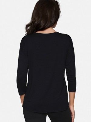 Дамска блуза с 3/4 ръкав в черен цвят ALEXA 