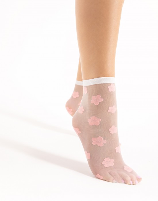 Къси дамски чорапи в бял цвят Jodie 20 Den, Fiore, Къси чорапи - Complex.bg