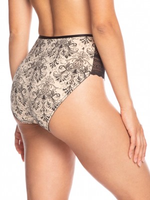 2 броя памучни дамски бикини в черен и бежов цвят L-1376MD 2 броя памучни дамски бикини в черен и бежов цвят L-1376MD