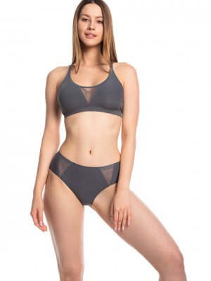 Безшевни дамски бикини в сив цвят L-POL5022BI-03 - 2XL  Безшевни дамски бикини в сив цвят L-POL5022BI-03 - 2XL