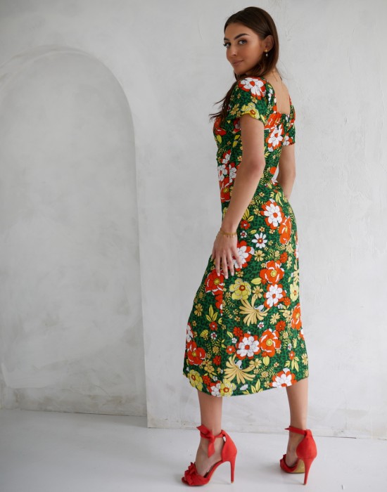 Лятна рокля с флорални мотиви, модел 0595, FASARDI, Дълги рокли - Complex.bg