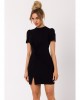 Къса памучна рокля в черен цвят M731, MOE, Къси рокли - Complex.bg
