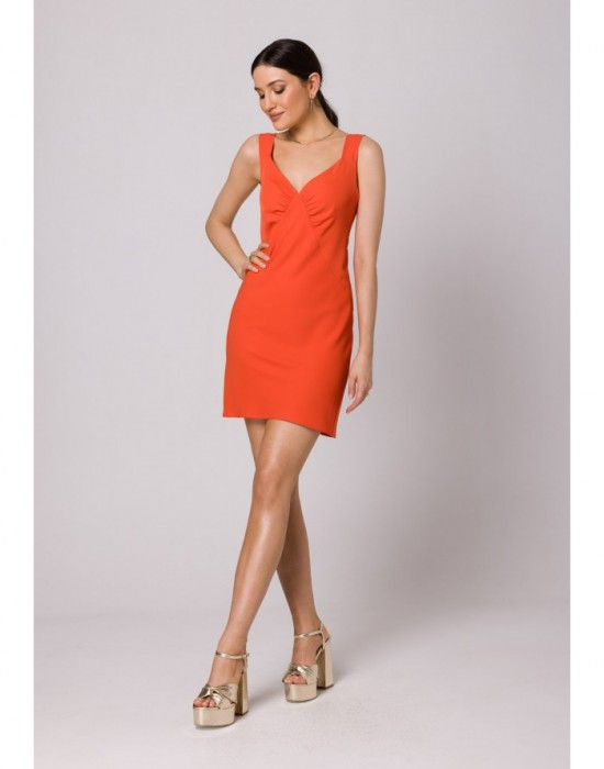 Къса рокля в оранжев цвят K159, makover, Къси рокли - Complex.bg
