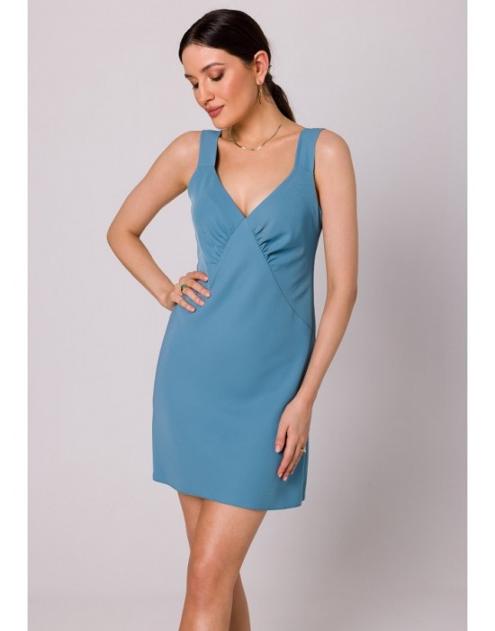 Къса рокля в син цвят K159, makover, Къси рокли - Complex.bg