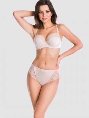 Бикини с висока талия в бежов цвят SEMPRE 01104 Бикини с висока талия в бежов цвят SEMPRE 01104