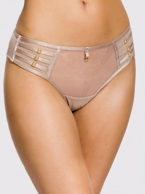 Бразилиани с тюл в бежов цвят NAKED 19064/1 Бразилиани с тюл в бежов цвят NAKED 19064/1