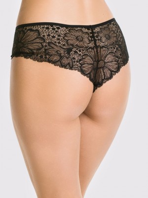 Дантелени бразилиани в черен и бежов цвят JULIA 19167 Дантелени бразилиани в черен и бежов цвят JULIA 19167
