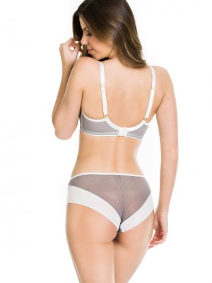 Бразилиани с тюл в бял и сив цвят IDA 19158 Бразилиани с тюл в бял и сив цвят IDA 19158