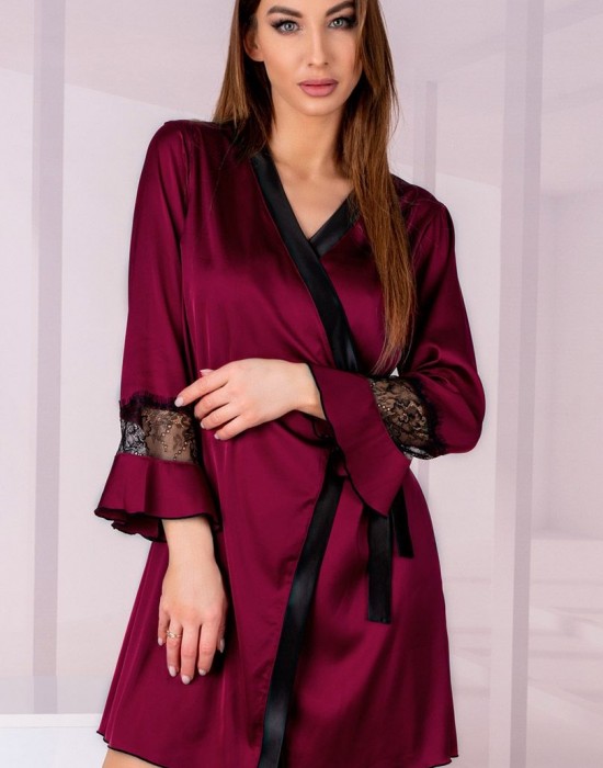 Дамски халат в цвят бордо Sussean, LivCo Corsetti Fashion, Секси Халати - Complex.bg
