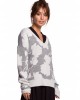 Дамски пуловер с флорални мотиви BK056 model 1, BE, Пуловери - Complex.bg