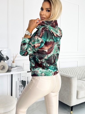 Цветен дамски суичър с качулка 390-2