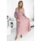 Дамска плисирана рокля в цвят пудра KLARA 414-2