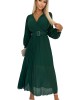 Дамска плисирана рокля рокля в тъмнозелен цвят KLARA 414-1, Numoco, Дълги рокли - Complex.bg